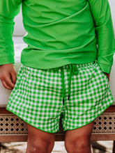 Boy's Swim Trunks - Lemon Lime Check